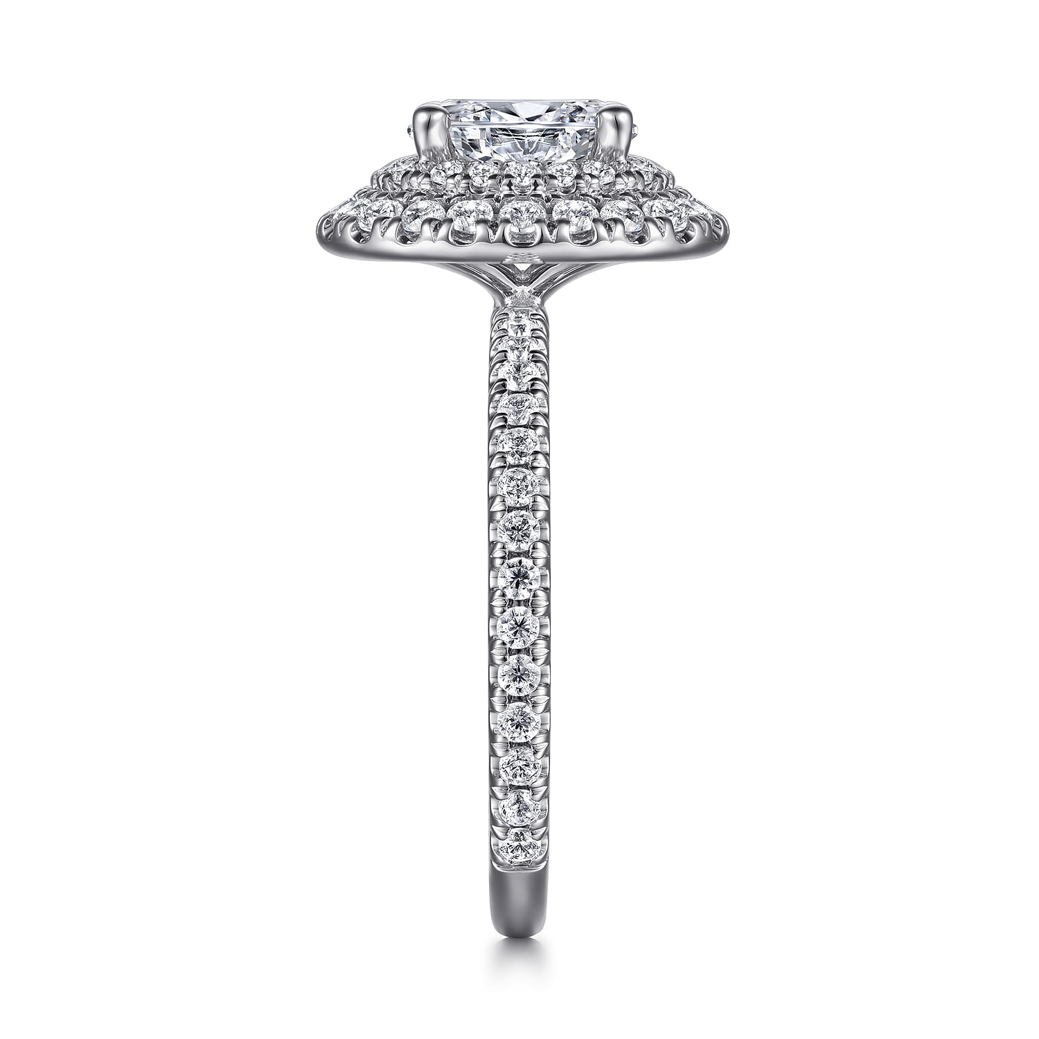 Sonay - 14K White Gold Oval Double Halo Diamond Engagement Ring - 0.67 ct - Shot 5