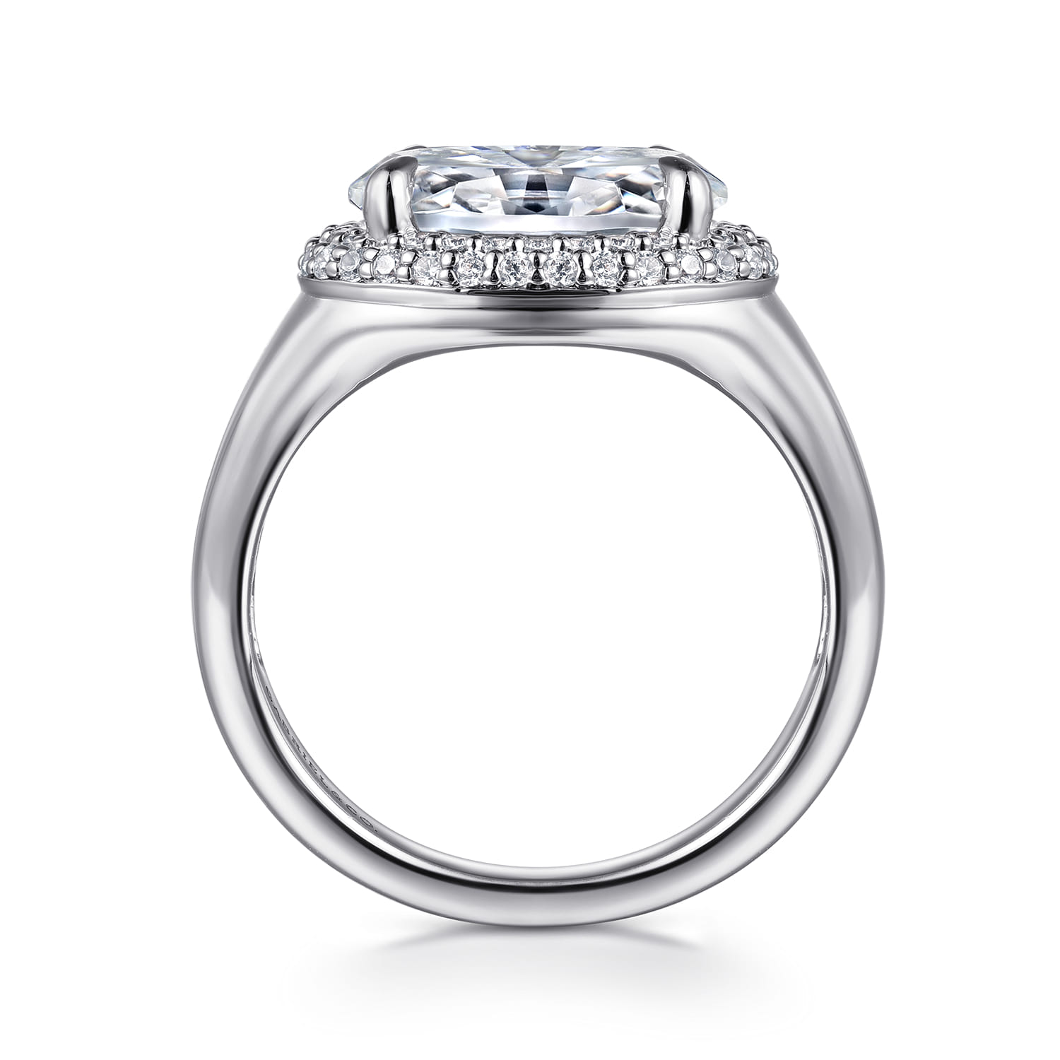 Fillipa - 14K White Gold Oval Double Halo Diamond Engagement Ring - 0.3 ct - Shot 2