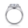 Fillipa - 14K White Gold Oval Double Halo Diamond Engagement Ring - 0.3 ct