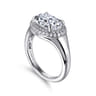 Fillipa - 14K White Gold Oval Double Halo Diamond Engagement Ring - 0.3 ct