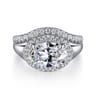 Fillipa - 14K White Gold Oval Double Halo Diamond Engagement Ring - 0.3 ct
