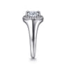 Fillipa - 14K White Gold Oval Double Halo Diamond Engagement Ring - 0.3 ct