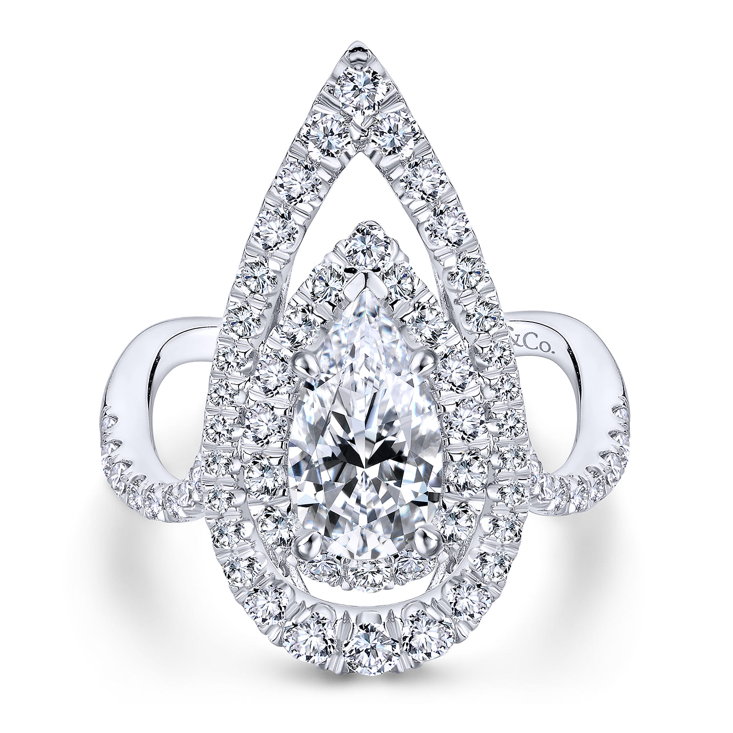 Trinitaria - 14K White Gold Pear Shape Diamond Engagement Ring - 1.21 ct - Shot 5