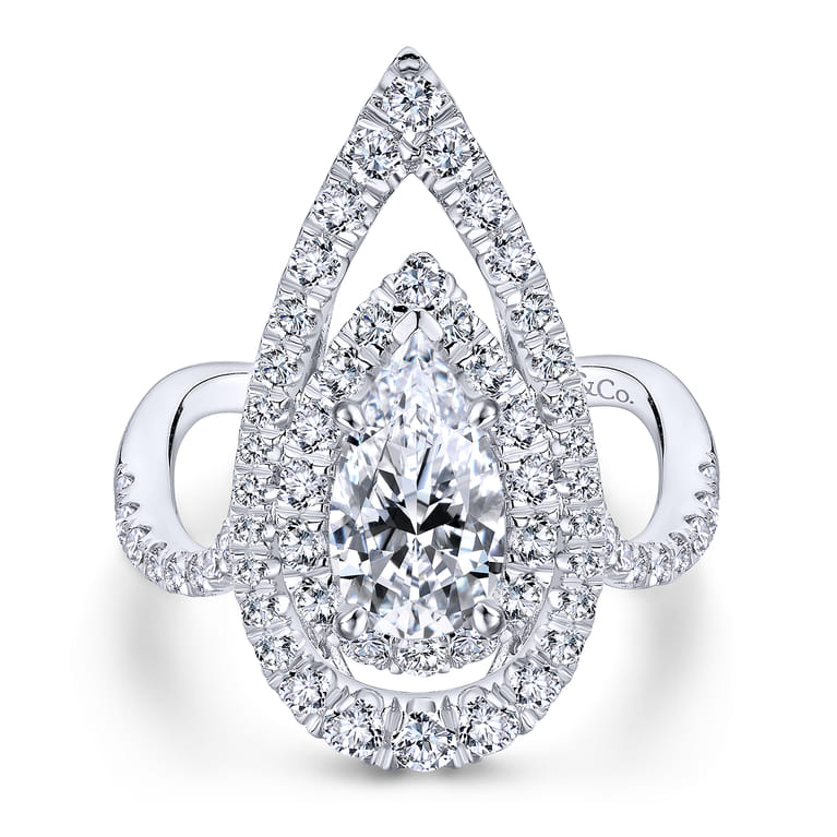 Trinitaria - 14K White Gold Pear Shape Diamond Engagement Ring - 1.21 ct - Shot 5
