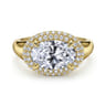 Fillipa - 14K Yellow Gold Oval Double Halo Diamond Engagement Ring - 0.28 ct