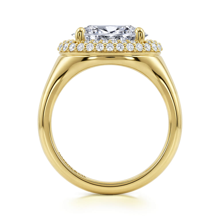 Fillipa - 14K Yellow Gold Oval Double Halo Diamond Engagement Ring - 0.28 ct - Shot 2