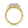 Fillipa - 14K Yellow Gold Oval Double Halo Diamond Engagement Ring - 0.28 ct