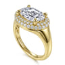 Fillipa - 14K Yellow Gold Oval Double Halo Diamond Engagement Ring - 0.28 ct