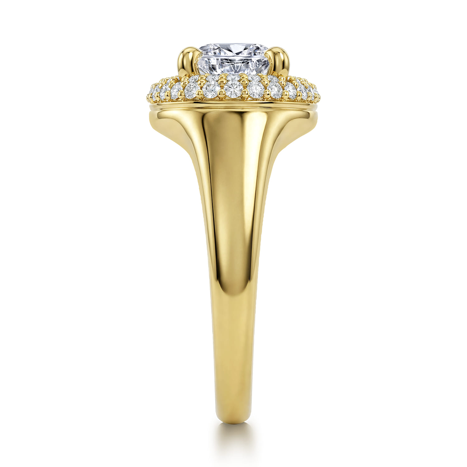 Fillipa - 14K Yellow Gold Oval Double Halo Diamond Engagement Ring - 0.28 ct - Shot 4