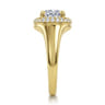 Fillipa - 14K Yellow Gold Oval Double Halo Diamond Engagement Ring - 0.28 ct