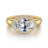 Fillipa - 14K Yellow Gold Oval Double Halo Diamond Engagement Ring - 0.3 ct