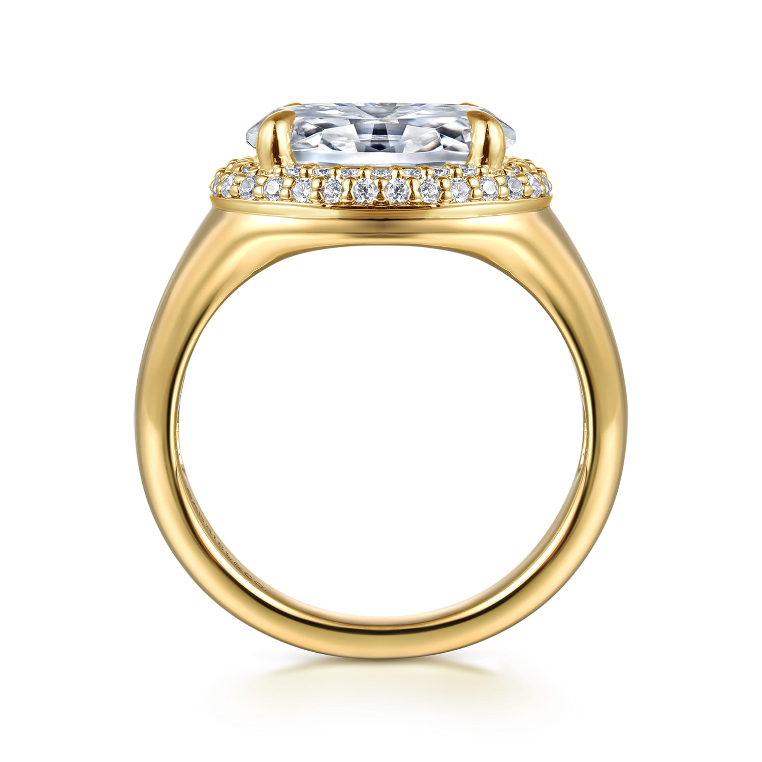 Fillipa - 14K Yellow Gold Oval Double Halo Diamond Engagement Ring - 0.3 ct - Shot 2