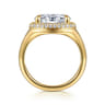 Fillipa - 14K Yellow Gold Oval Double Halo Diamond Engagement Ring - 0.3 ct