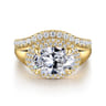 Fillipa - 14K Yellow Gold Oval Double Halo Diamond Engagement Ring - 0.3 ct