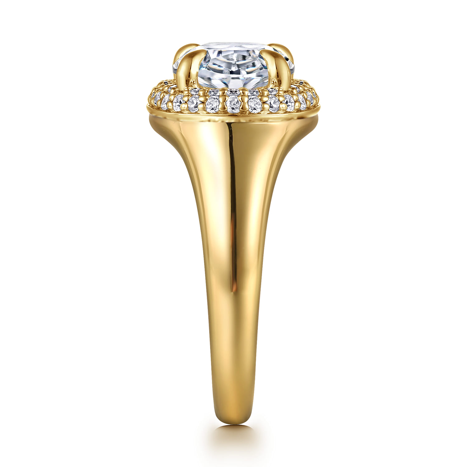 Fillipa - 14K Yellow Gold Oval Double Halo Diamond Engagement Ring - 0.3 ct - Shot 5