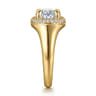 Fillipa - 14K Yellow Gold Oval Double Halo Diamond Engagement Ring - 0.3 ct