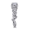 Martedi - 14K White Gold Floral Cushion Cut Diamond Engagement Ring - 0.15 ct