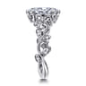Martedi - 14K White Gold Floral Marquise Shape Diamond Engagement Ring - 0.17 ct