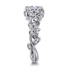 Martedi - 14K White Gold Floral Oval Diamond Engagement Ring - 0.15 ct