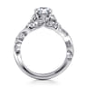 Martedi - 14K White Gold Floral Pear Shape Diamond Engagement Ring - 0.16 ct