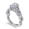 Martedi - 14K White Gold Floral Pear Shape Diamond Engagement Ring - 0.16 ct