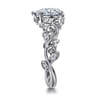 Martedi - 14K White Gold Floral Pear Shape Diamond Engagement Ring - 0.16 ct