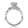 Camelia - 14K White Gold Floral Princess Cut Diamond Engagement Ring - 0.19 ct