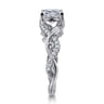 Camelia - 14K White Gold Floral Princess Cut Diamond Engagement Ring - 0.19 ct