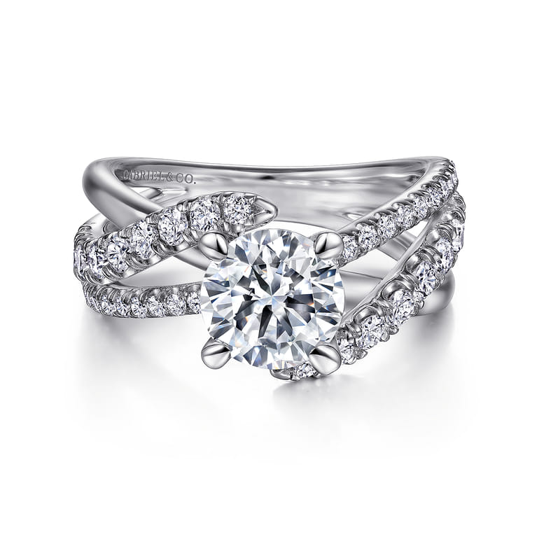 Zaira - 14K White Gold Round Diamond Engagement Ring - 0.75 ct - Shot 1