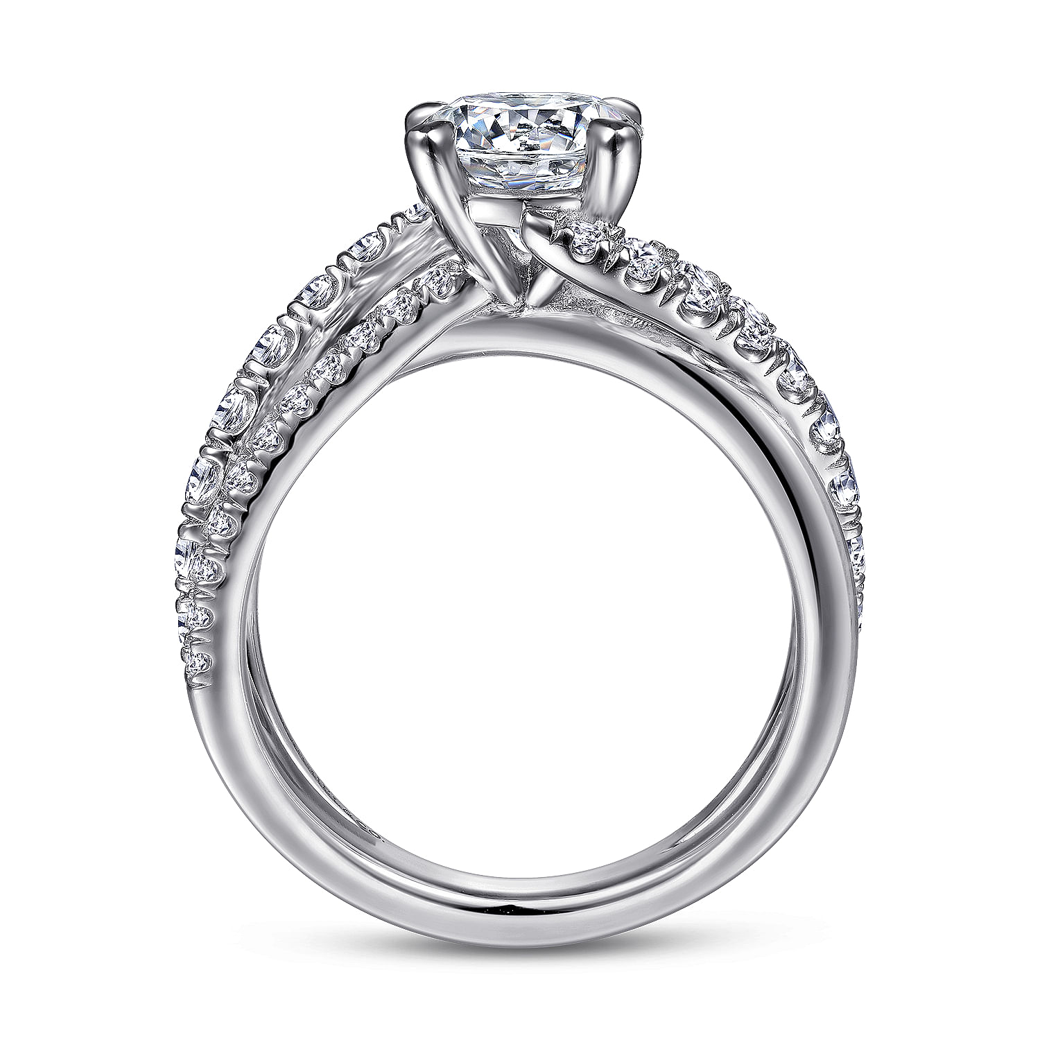 Zaira - 14K White Gold Round Diamond Engagement Ring - 0.75 ct - Shot 2
