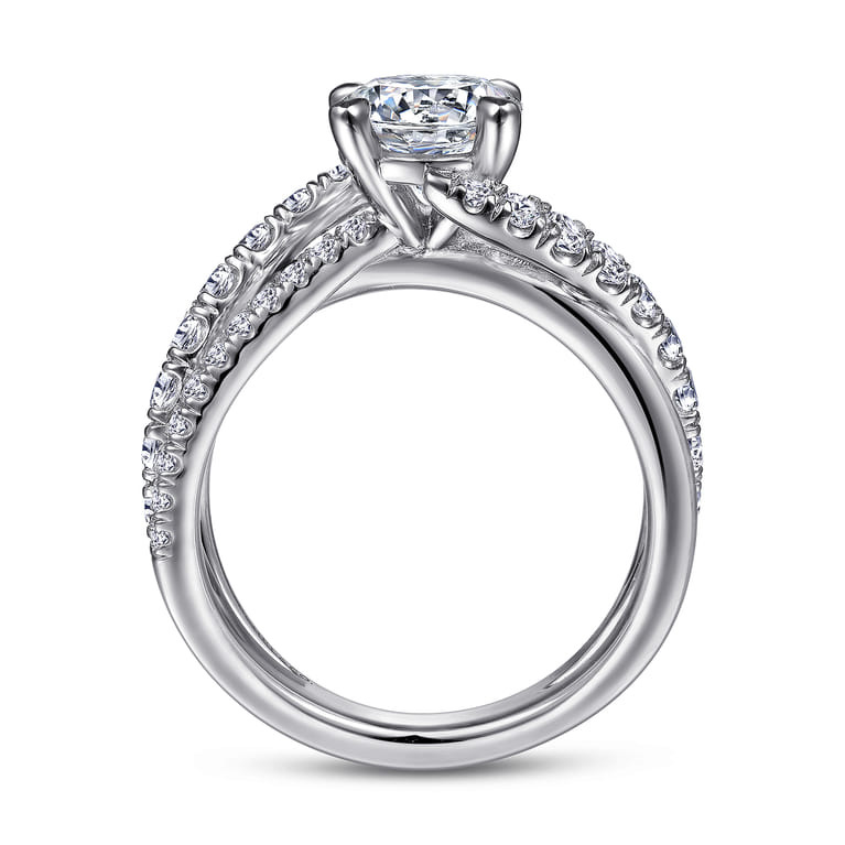 Zaira - 14K White Gold Round Diamond Engagement Ring - 0.75 ct - Shot 2
