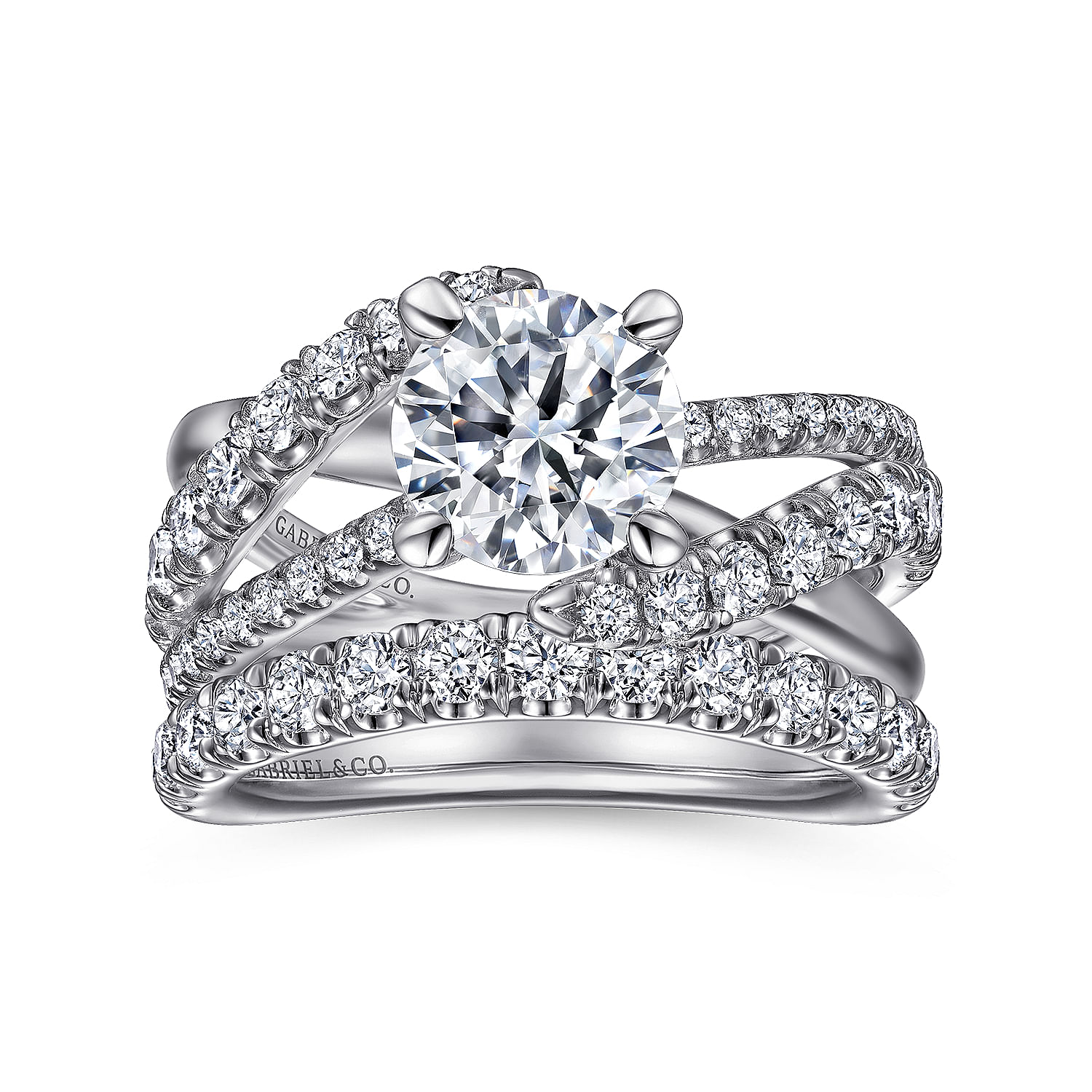 Zaira - 14K White Gold Round Diamond Engagement Ring - 0.75 ct - Shot 4