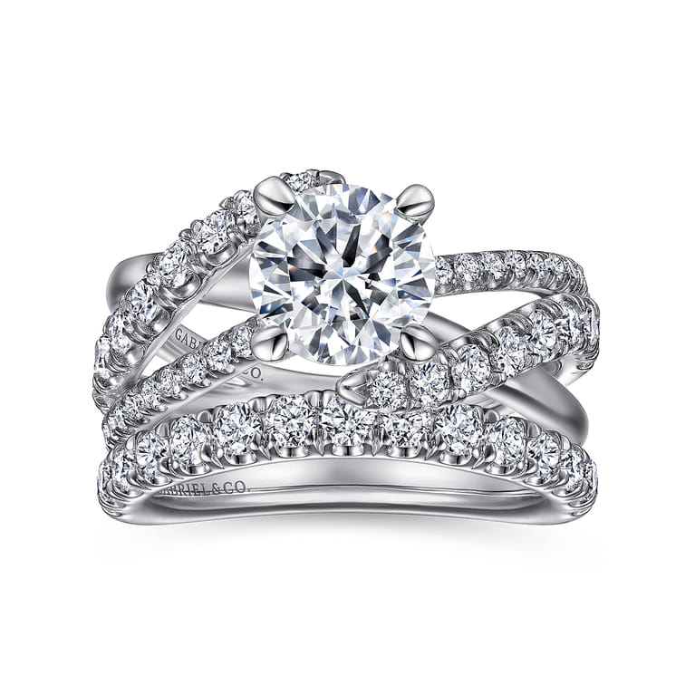 Zaira - 14K White Gold Round Diamond Engagement Ring - 0.75 ct - Shot 4