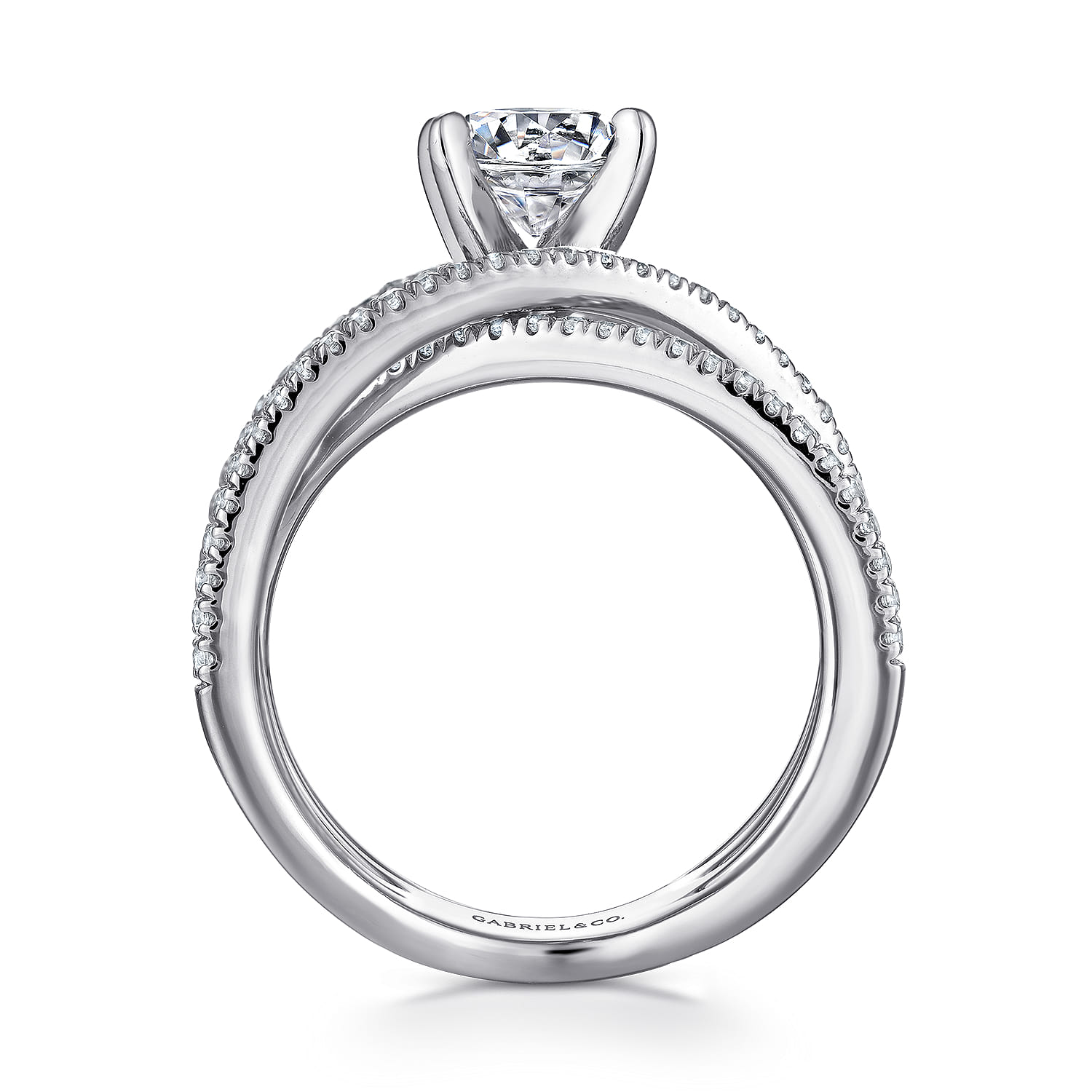 Ronny - 14K White Gold Round Diamond Engagement Ring - 0.55 ct - Shot 2
