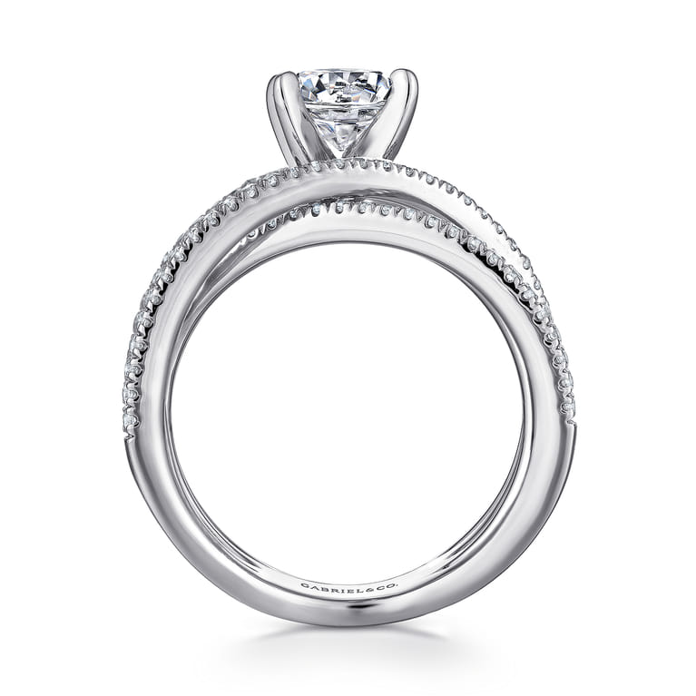 Ronny - 14K White Gold Round Diamond Engagement Ring - 0.55 ct - Shot 2