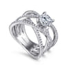 Ronny - 14K White Gold Round Diamond Engagement Ring - 0.55 ct