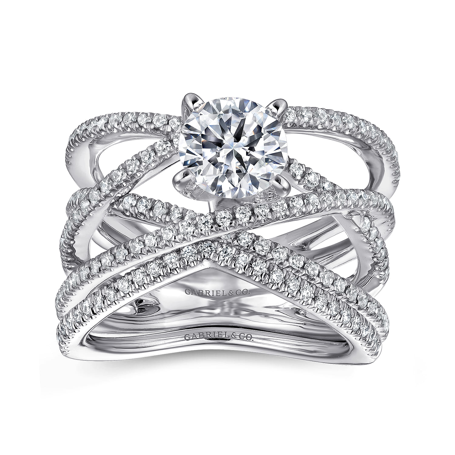 Ronny - 14K White Gold Round Diamond Engagement Ring - 0.55 ct - Shot 4