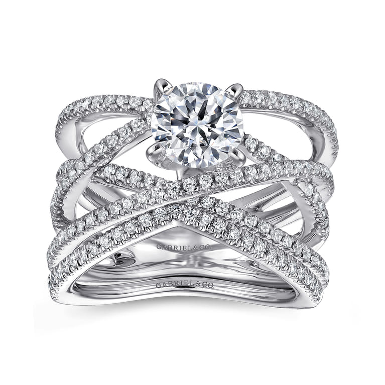 Ronny - 14K White Gold Round Diamond Engagement Ring - 0.55 ct - Shot 4