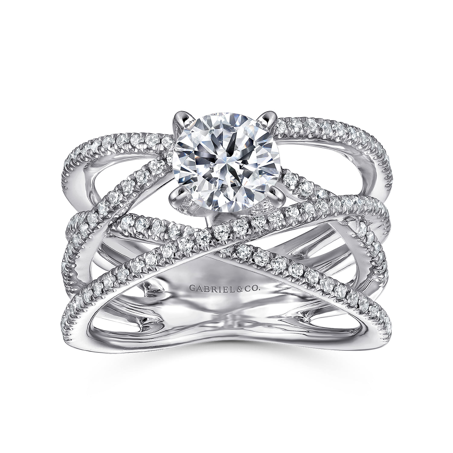 Ronny - 14K White Gold Round Diamond Engagement Ring - 0.55 ct - Shot 5