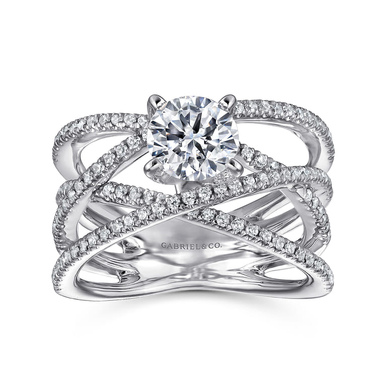 Ronny - 14K White Gold Round Diamond Engagement Ring - 0.55 ct - Shot 5