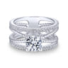 Lucinda - 14K White Gold Free Form Round Diamond Engagement Ring - 0.4 ct