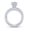 Lucinda - 14K White Gold Free Form Round Diamond Engagement Ring - 0.4 ct