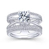 Lucinda - 14K White Gold Free Form Round Diamond Engagement Ring - 0.4 ct