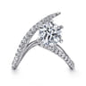 Celestial - 14K White Gold Free Form Round Diamond Engagement Ring - 0.45 ct