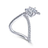 Celestial - 14K White Gold Free Form Round Diamond Engagement Ring - 0.45 ct