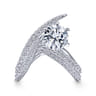 Celestial - 14K White Gold Free Form Round Diamond Engagement Ring - 0.45 ct