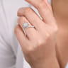Celestial - 14K White Gold Free Form Round Diamond Engagement Ring - 0.45 ct