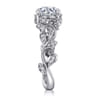 Martedi - 14K White Gold Floral Round Diamond Engagement Ring - 0.15 ct