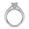Riola - 14K White Gold Split Shank Round Diamond Engagement Ring - 0.82 ct
