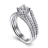 Riola - 14K White Gold Split Shank Round Diamond Engagement Ring - 0.82 ct